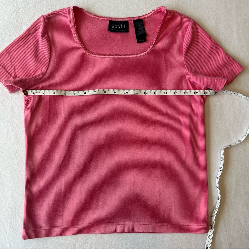 Pink Ribbed Women's Top - Picture 5 of 6